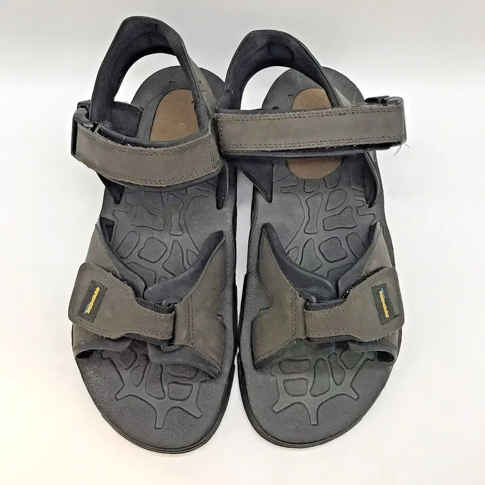 Rock River Sports Sandals Men's 13 Brown Faux Leather Hook & Loop Hiking Shoes